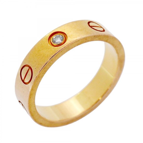 CARTIER 18k Gold Diamond Love Ring #48 - Picture 1 of 7